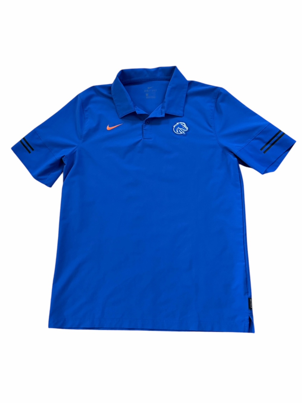 Nike Dri-Fit Boise State Broncos Blue Short Sleeve Polo Shirt Size Large